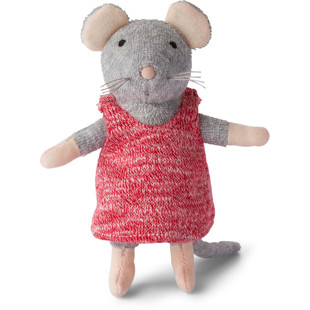 Plüsch-Maus Julia von Sam & Julia, 12 cm groß, aus weicher Baumwolle und Polyester