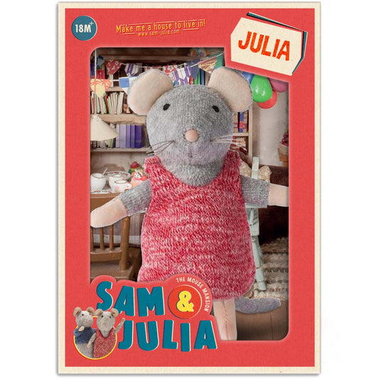 Plüsch-Maus Julia von Sam & Julia, 12 cm groß, aus weicher Baumwolle und Polyester