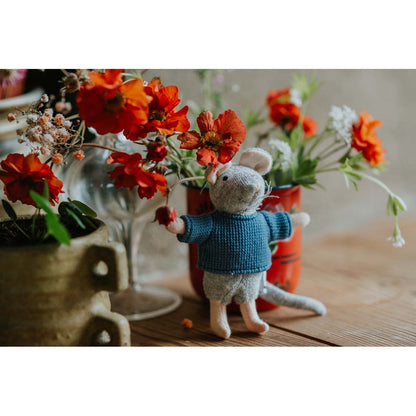 Kleine Plüsch-Maus Sam von Sam & Julia mit weichem Baumwoll-Polyester-Mix