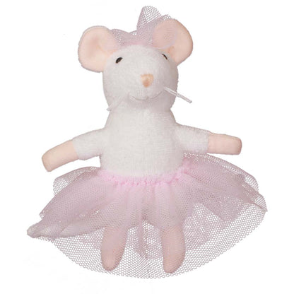 Plüsch-Maus Ella von Sam & Julia in Ballettoutfit, 12 cm groß, aus Baumwolle und Polyester