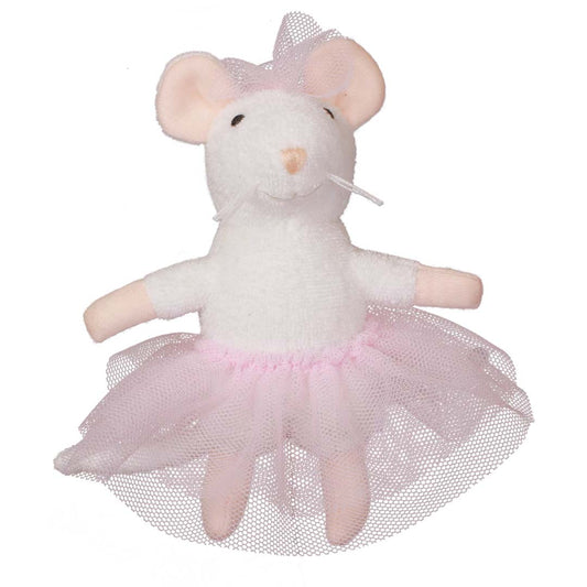 Plüsch-Maus Ella von Sam & Julia in Ballettoutfit, 12 cm groß, aus Baumwolle und Polyester