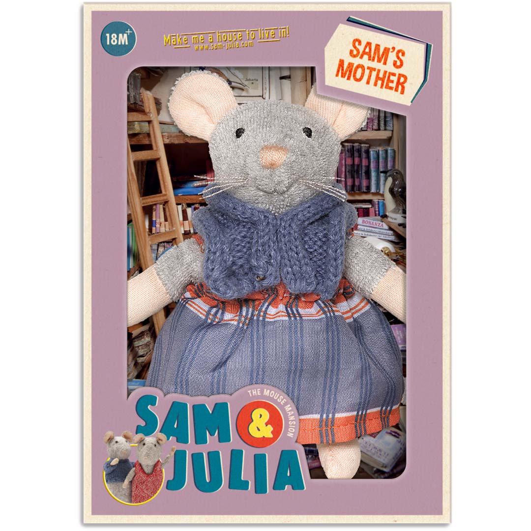 Kleine Plüsch-Maus Sams Mutter von Sam & Julia, grau-braun, 12 cm groß