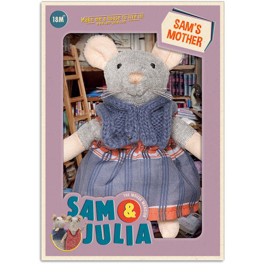 Kleine Plüsch-Maus Sams Mutter von Sam & Julia, grau-braun, 12 cm groß