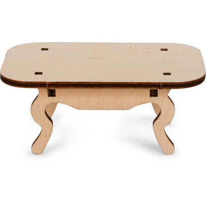 Holz-Baukastenset Mäusehaus-Wohnzimmer von Sam & Julia mit Möbelteilen zum Zusammensetzen