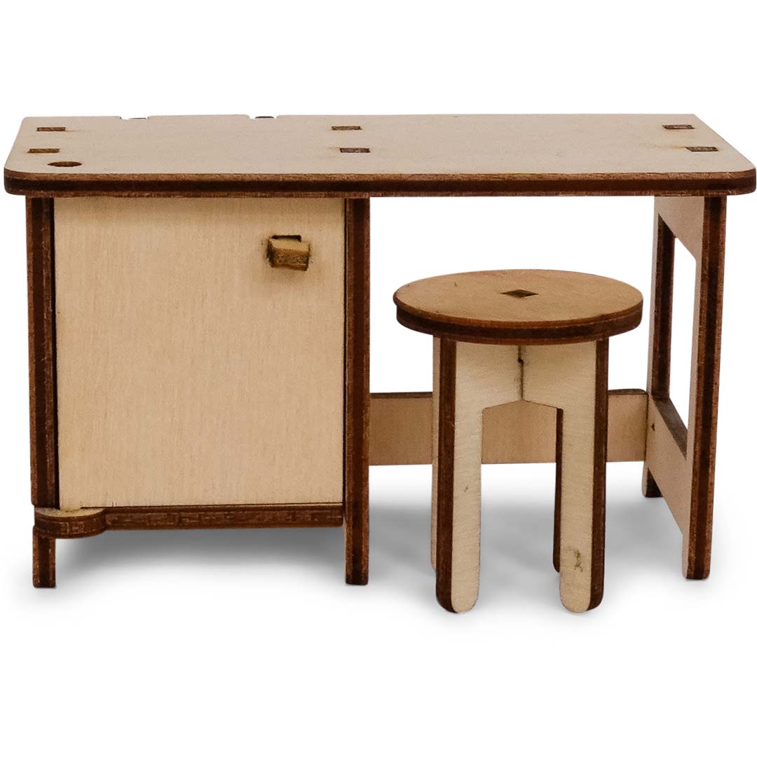 Holz-Baukastenset Sam & Julia Mäusehaus mit vorgeschnittenen Möbelteilen für Miniaturzimmer