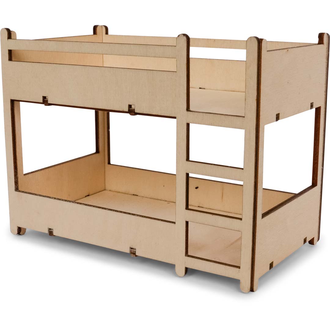 Holz-Baukastenset Sam & Julia Mäusehaus mit vorgeschnittenen Möbelteilen für Miniaturzimmer