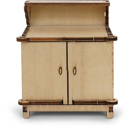 Holz-Baukastenset Sam & Julia Mäusehaus-Küche mit Herd, Spüle, Tisch und Schränken im Maßstab 1:12