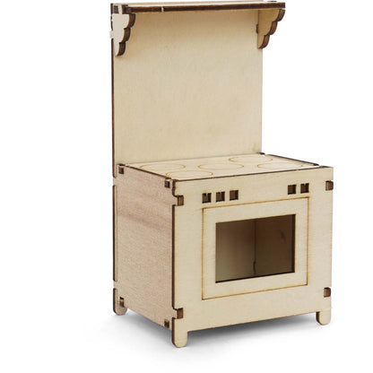 Holz-Baukastenset Sam & Julia Mäusehaus-Küche mit Herd, Spüle, Tisch und Schränken im Maßstab 1:12
