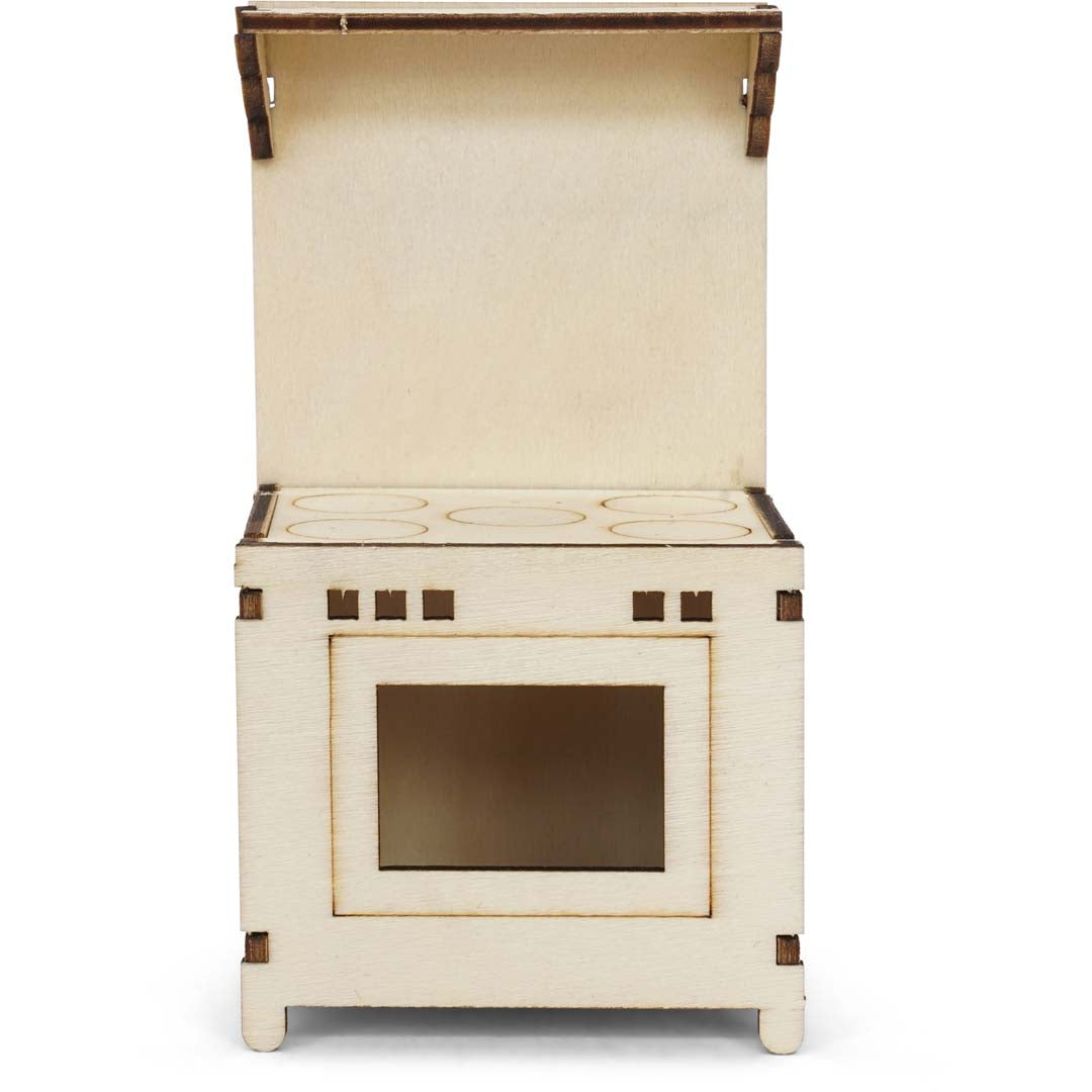 Holz-Baukastenset Sam & Julia Mäusehaus-Küche mit Herd, Spüle, Tisch und Schränken im Maßstab 1:12