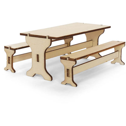 Holz-Baukastenset Sam & Julia Mäusehaus-Küche mit Herd, Spüle, Tisch und Schränken im Maßstab 1:12