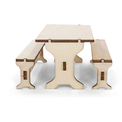 Holz-Baukastenset Sam & Julia Mäusehaus-Küche mit Herd, Spüle, Tisch und Schränken im Maßstab 1:12