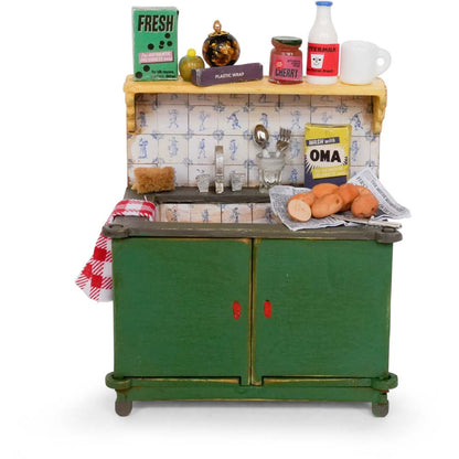 Holz-Baukastenset Sam & Julia Mäusehaus-Küche mit Herd, Spüle, Tisch und Schränken im Maßstab 1:12