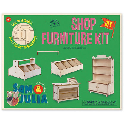 Holz-Baukastenset Mäusehaus-Zimmer von Sam & Julia mit vorgeschnittenen Teilen für Kaufmannsladen-Möbel