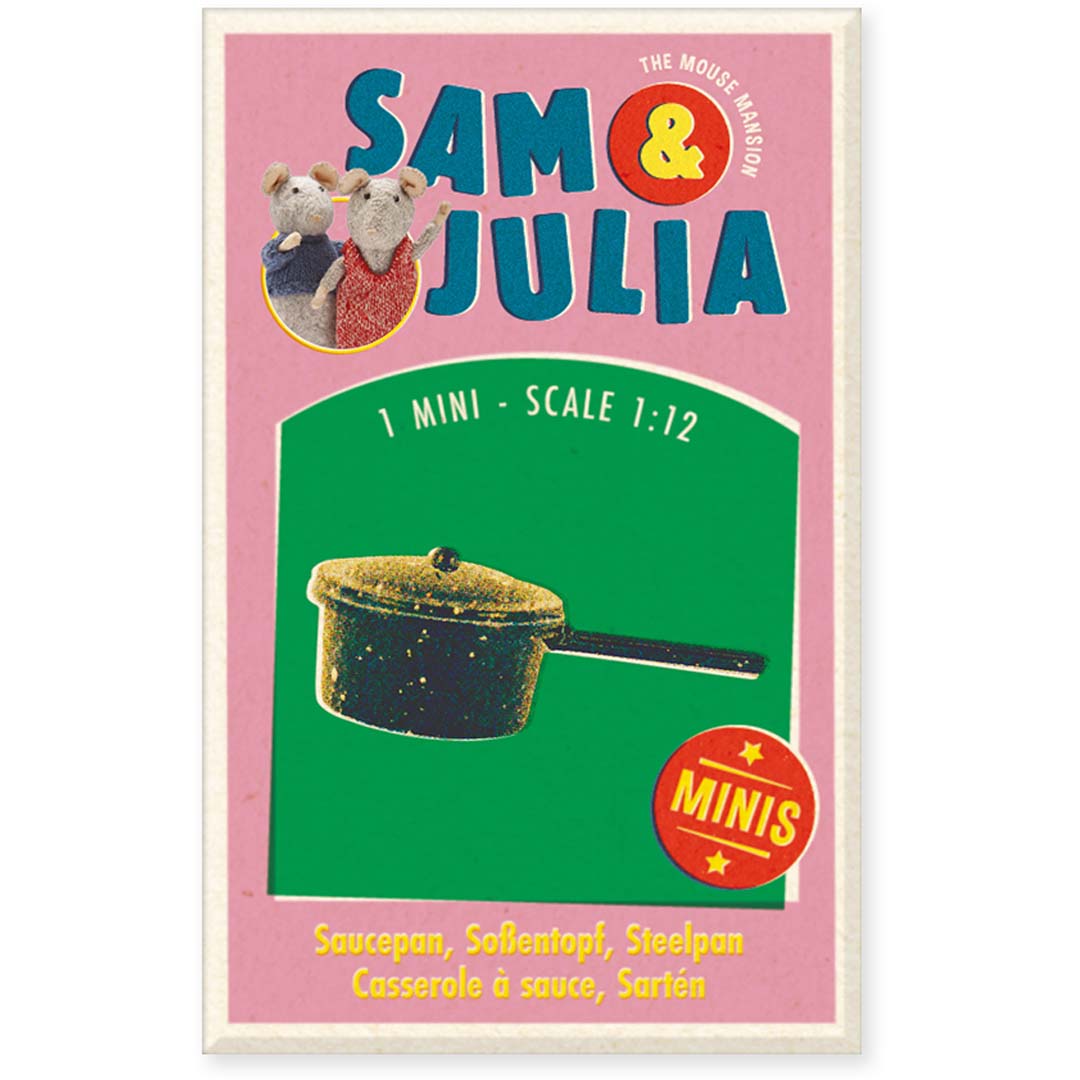 Miniatur-Stieltopf Sam & Julia Minis im Maßstab 1:12 für Puppenhäuser