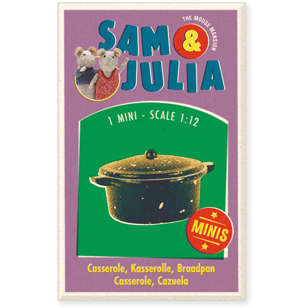 Miniatur-Schmortopf Sam & Julia Minis im Maßstab 1:12 mit Griffen