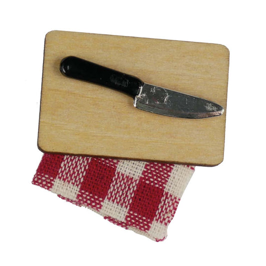 Miniatur-Brotschneide-Set Sam & Julia mit winzigen Zubehörteilen im Maßstab 1:12