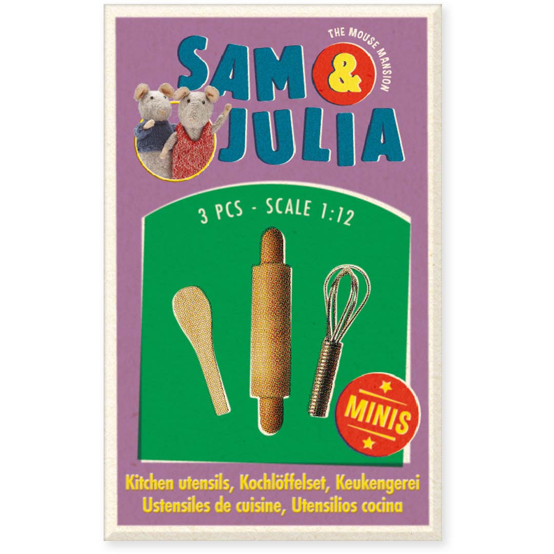 Miniaturen-Küchenset mit detailreichen Utensilien von Sam & Julia im Maßstab 1:12