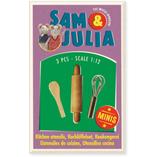 Miniaturen-Küchenset mit detailreichen Utensilien von Sam & Julia im Maßstab 1:12
