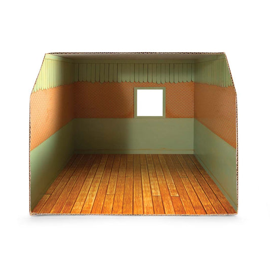 Mäusehaus-Zimmer Nursery Sam & Julia mit bedruckter Pappe und Tapeten-Design