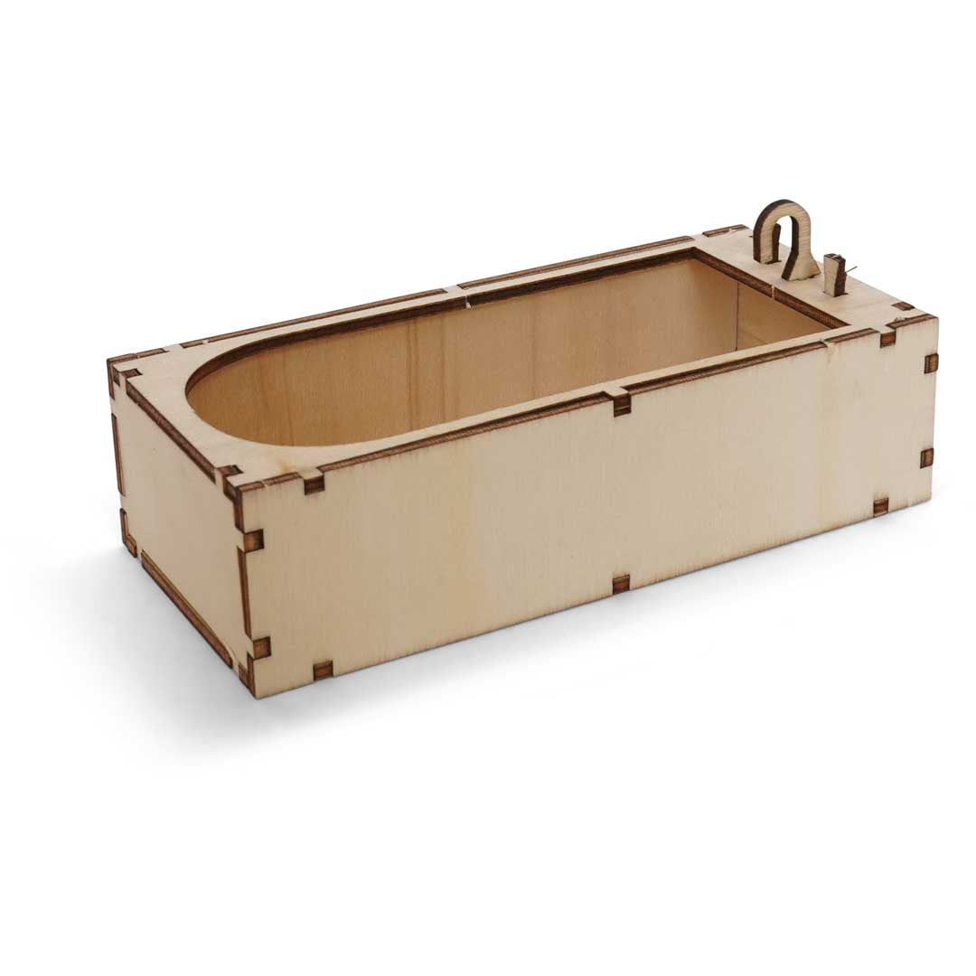 Holz-Baukastenset Sam & Julia Badezimmer mit Badewanne, Toilette und Waschbecken