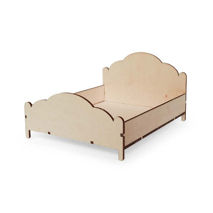 Holz-Baukastenset Mäusehaus-Elternschlafzimmer von Sam & Julia mit Bett, Schrank und Nachttischen