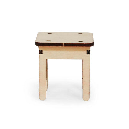 Holz-Baukastenset Mäusehaus-Elternschlafzimmer von Sam & Julia mit Bett, Schrank und Nachttischen