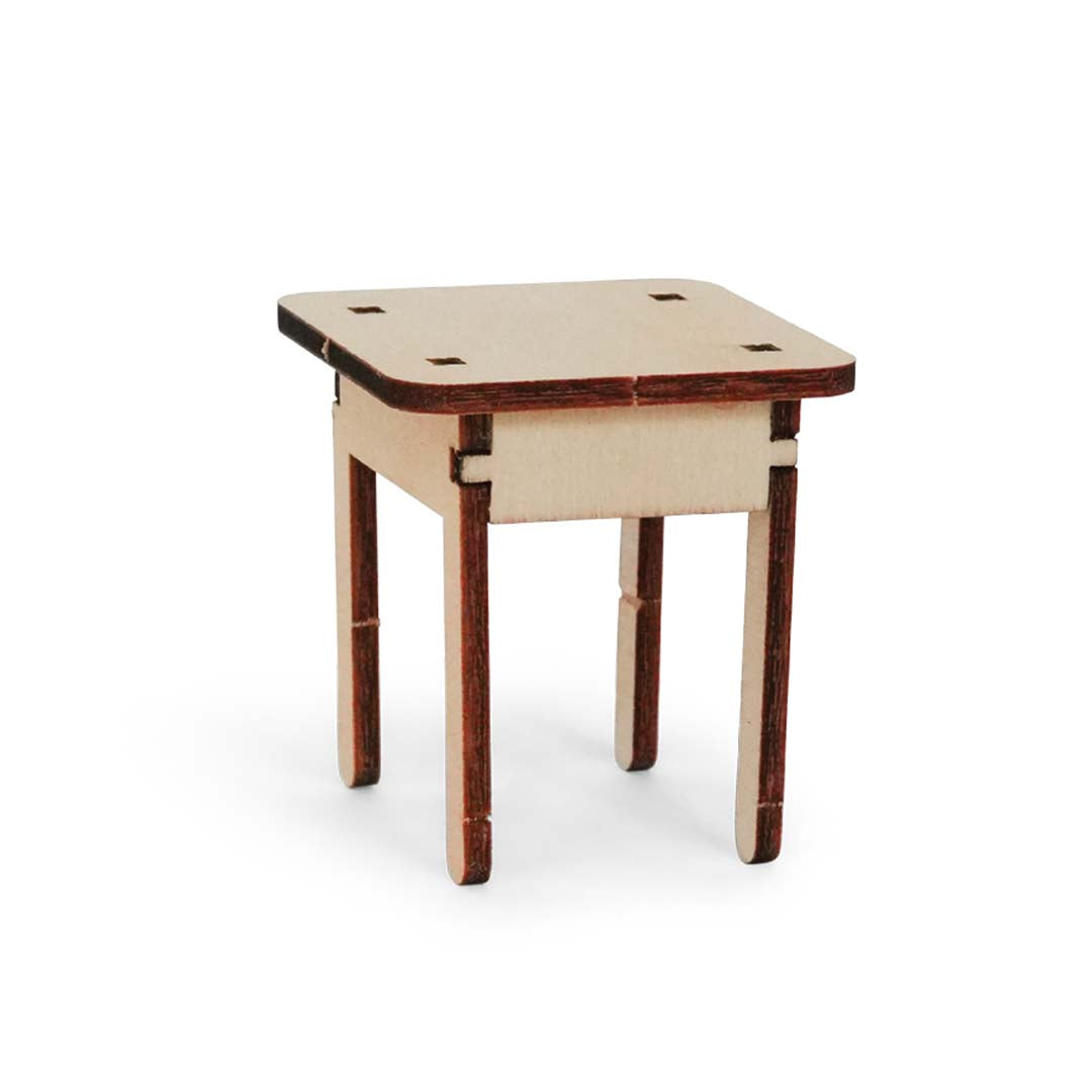 Holz-Baukastenset Mäusehaus-Elternschlafzimmer von Sam & Julia mit Bett, Schrank und Nachttischen