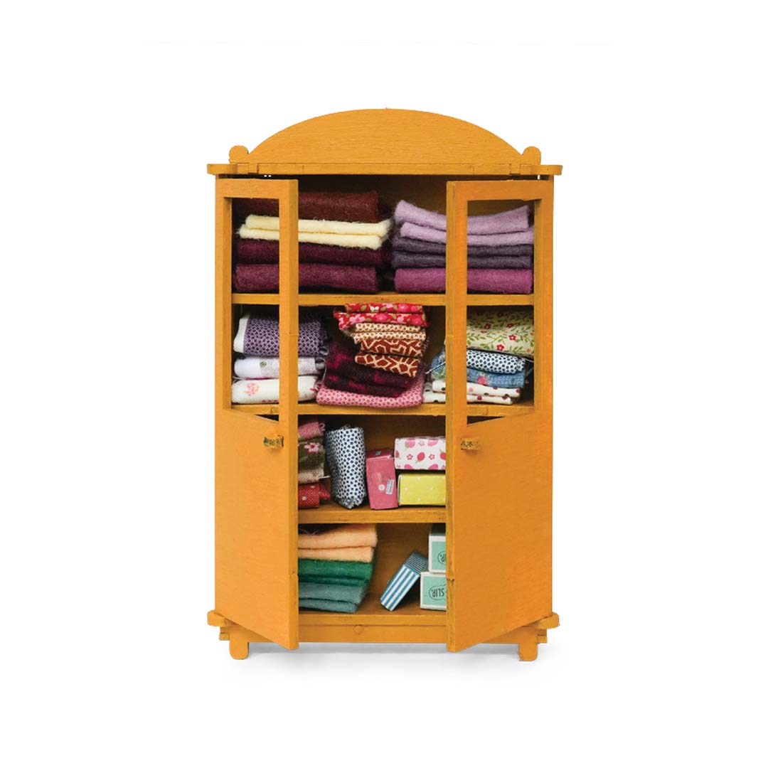 Holz-Baukastenset Mäusehaus-Elternschlafzimmer von Sam & Julia mit Bett, Schrank und Nachttischen