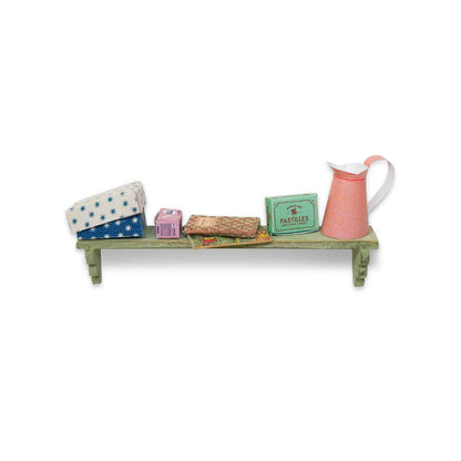 Holz-Baukastenset Mäusehaus-Elternschlafzimmer von Sam & Julia mit Bett, Schrank und Nachttischen
