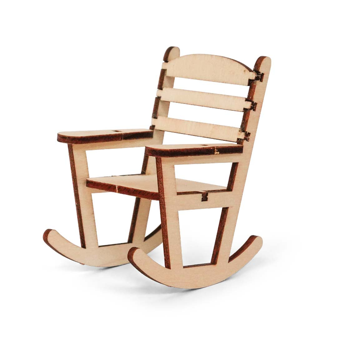 Holz-Baukastenset Mäusehaus-Zimmer Nursery von Sam & Julia mit Babybett, Wiege und Möbeln