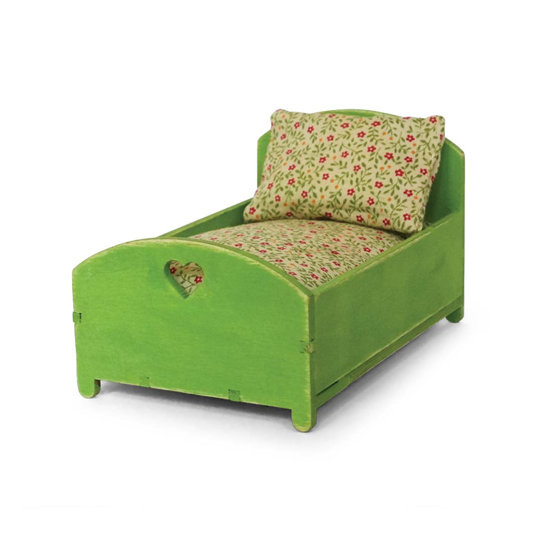 Holz-Baukastenset Mäusehaus-Zimmer Nursery von Sam & Julia mit Babybett, Wiege und Möbeln