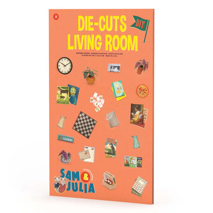 Papiermöbel-Set Sam & Julia für Mäusehaus mit Wohnzimmergegenständen zum Ausstanzen