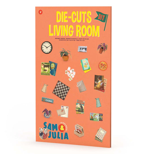 Papiermöbel-Set Sam & Julia für Mäusehaus mit Wohnzimmergegenständen zum Ausstanzen
