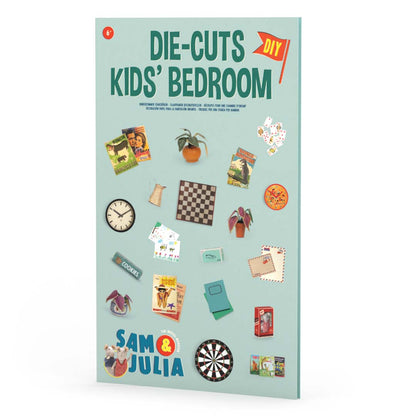 Papier-Bastelset Mäusehaus-Kinderzimmer mit vorgestanzten Miniaturmöbeln von Sam & Julia