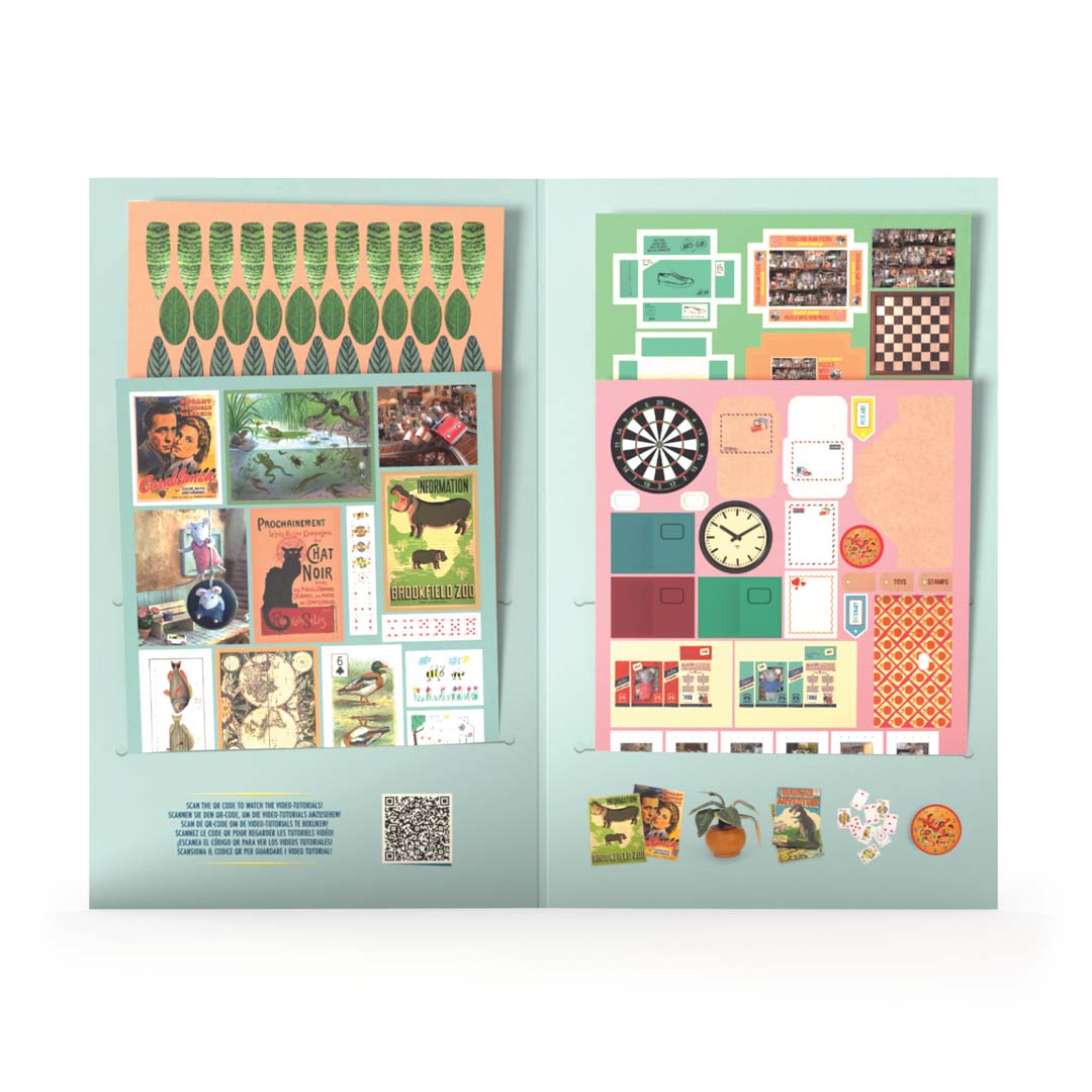 Papier-Bastelset Mäusehaus-Kinderzimmer mit vorgestanzten Miniaturmöbeln von Sam & Julia