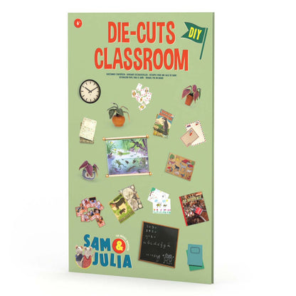 Bastelset Sam & Julia mit vorgestanzten Papierelementen für Klassenzimmermöbel im Maßstab 1:12