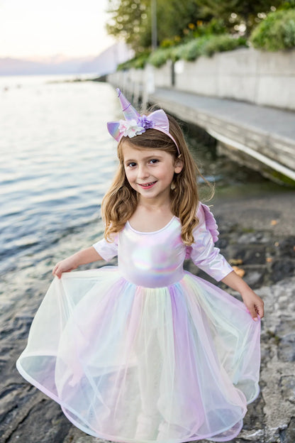 Einhornkleid mit Flügeln und Stirnband von Great Pretenders in Größe 92/104