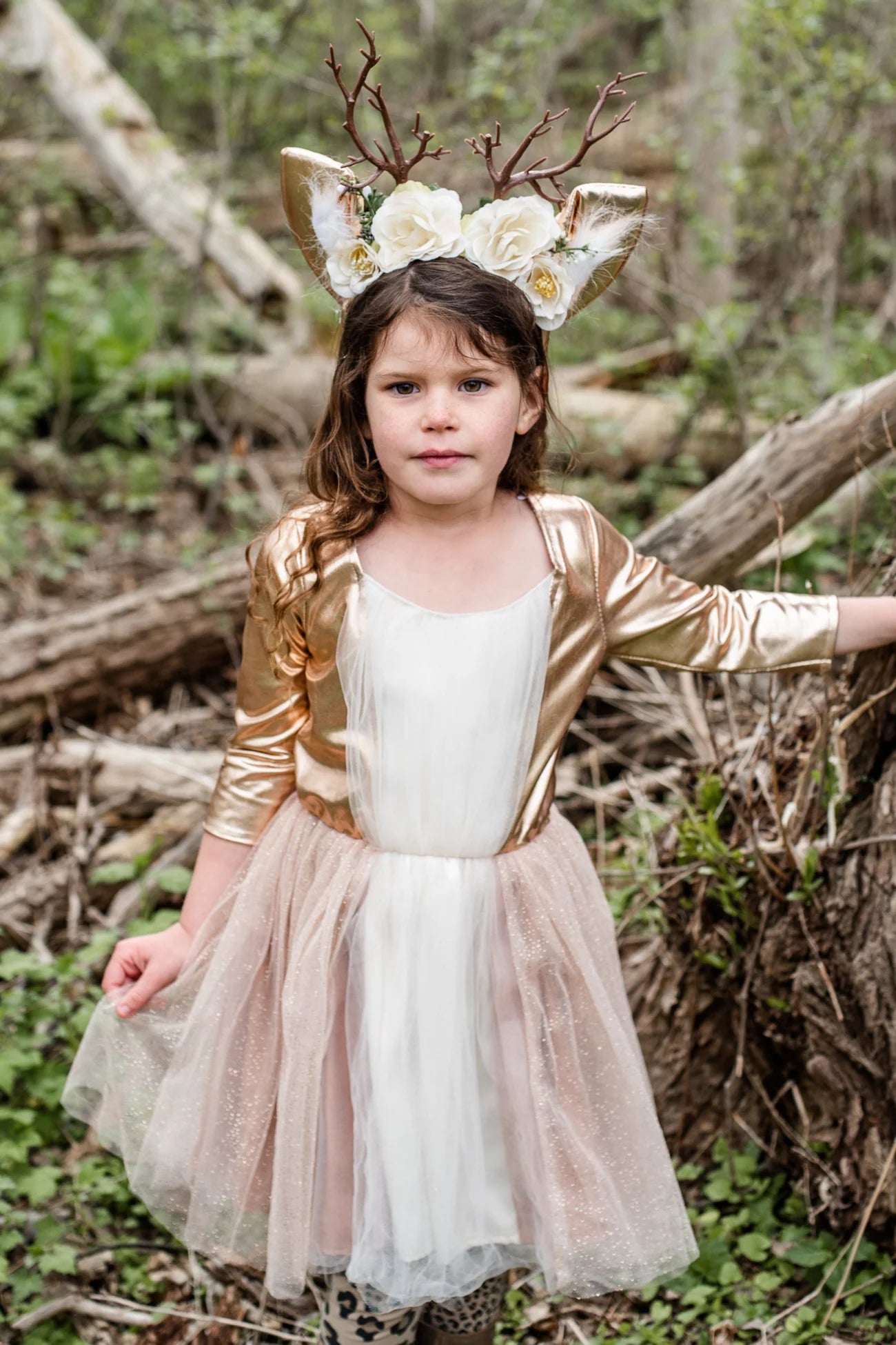 Woodland Deer Dress Rehkostüm von Great Pretenders in Braun mit weißen Flecken, Größe US 5-6