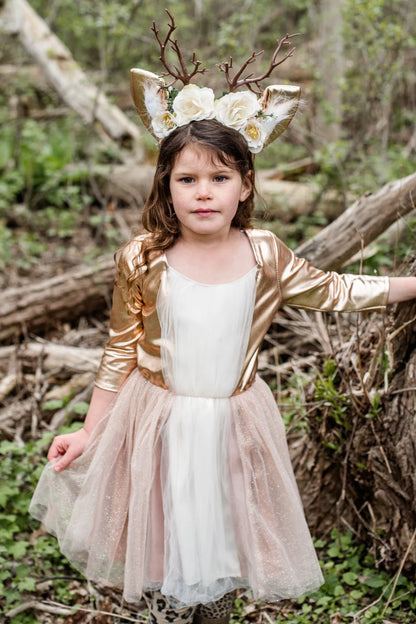 Woodland Deer Dress Rehkostüm von Great Pretenders in Braun mit weißen Flecken, Größe US 5-6