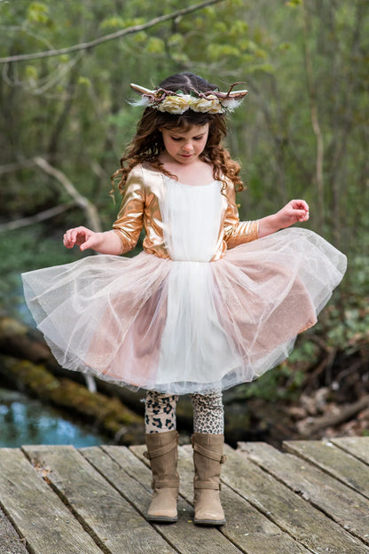 Woodland Deer Dress Rehkostüm von Great Pretenders in Braun mit weißen Flecken, Größe US 5-6