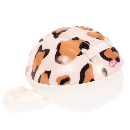 Götz Fahrradhelm Tiger mit Belüftungsloch und orange-schwarzem Fleckenmuster auf Creme