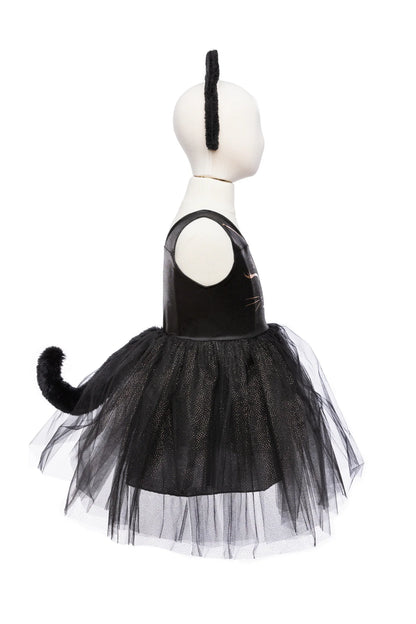 Schwarzes Samtkleid-Kostüm mit Katzenohren-Kopfbedeckung von Great Pretenders
