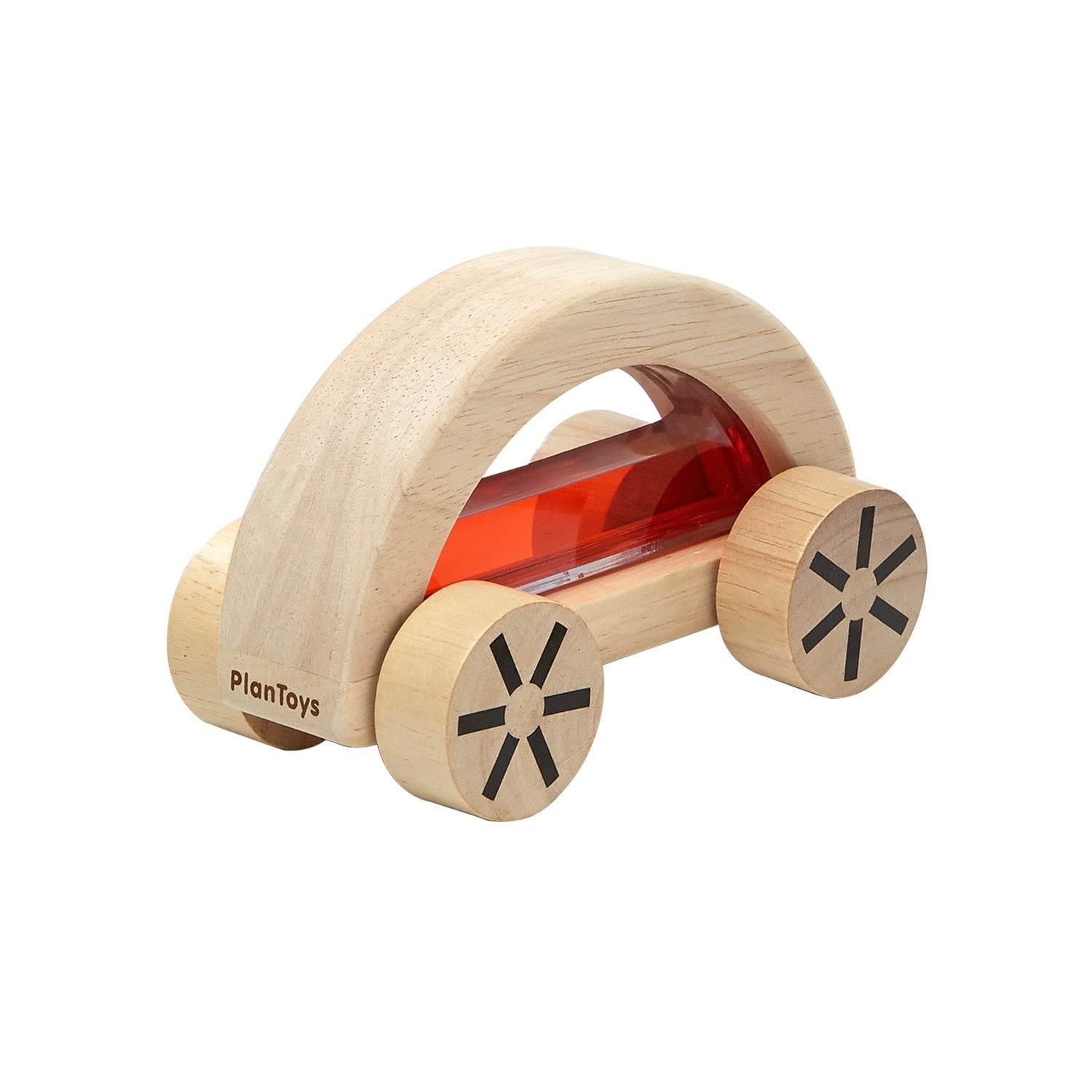 Holzauto Wautomobile von PlanToys in Rot mit abgerundeten Kanten