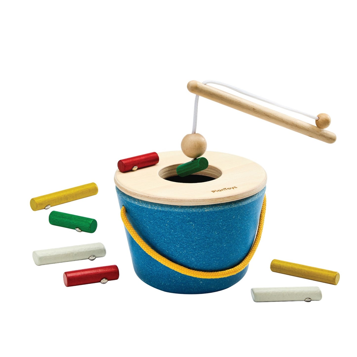 Angelspiel Timber Tots Catch von PlanToys mit Holzangel und bunten Stoffmeeresbewohnern