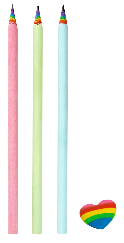 Moses - Regenbogen Bleistift Set mit Radiergummi Bild 3