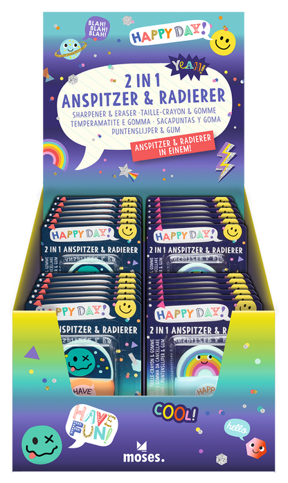 Moses - Happy Day 2 in 1 Anspitzer & Radierer Bild 1