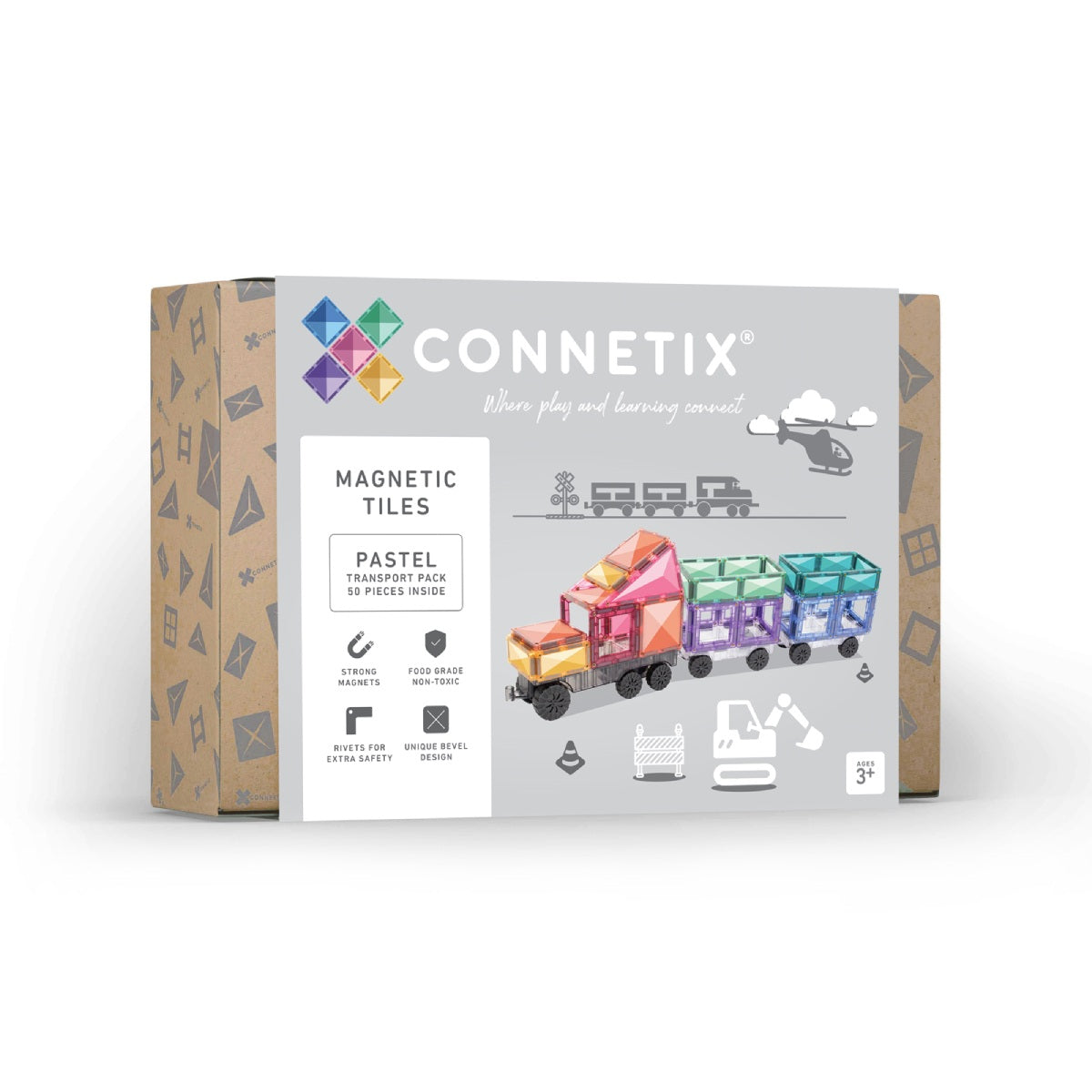 Connetix - Magnetbausteine Pastel Transport Pack - 50 Teile
