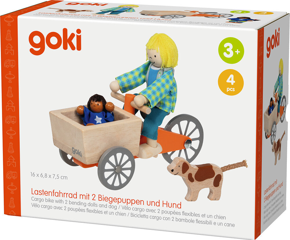 Goki - Lastenfarhrrad mit 2 Biegepuppen und Hund Bild 4