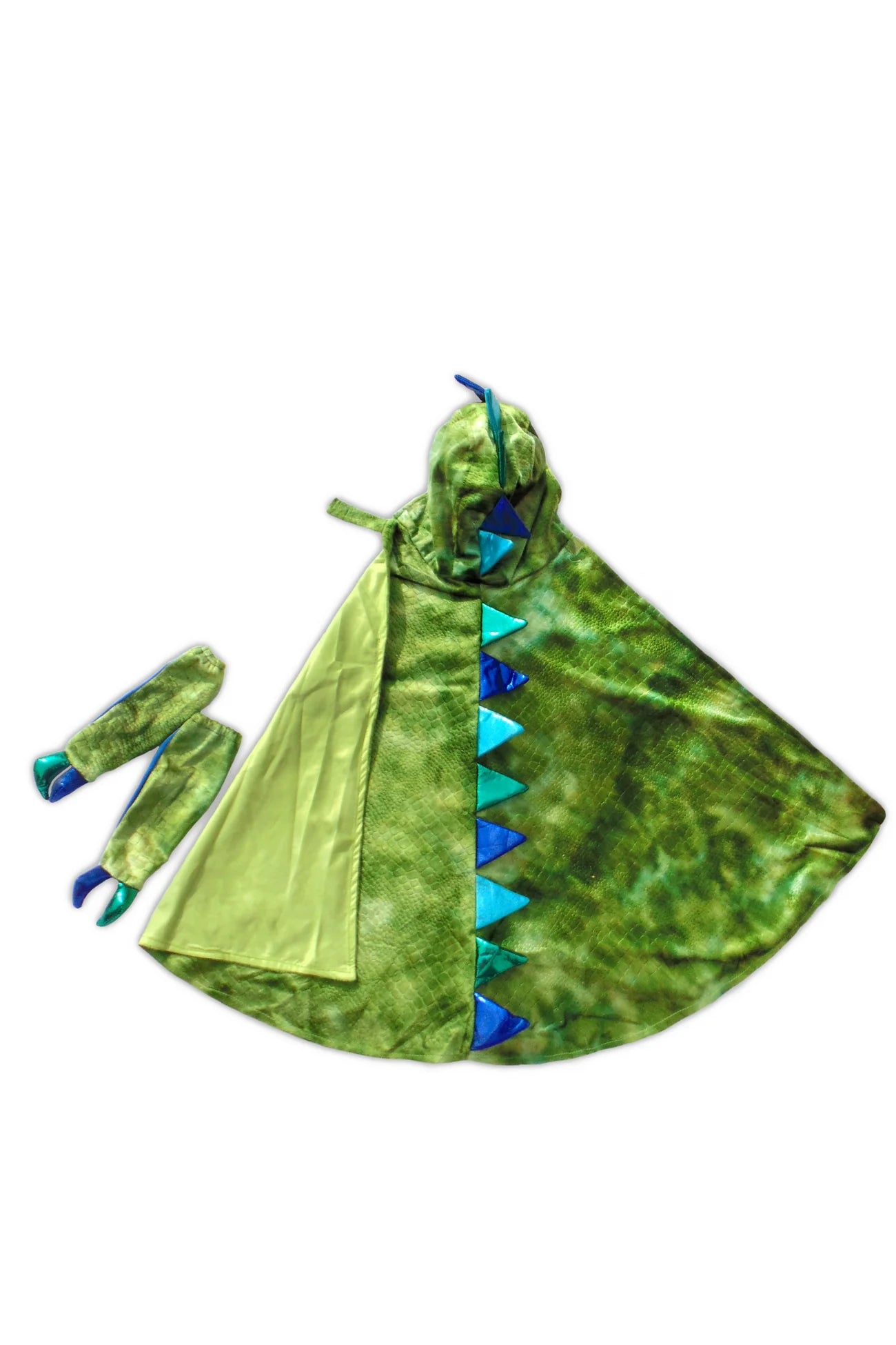 Drachen-Cape mit Krallen-Handschuhen in leuchtenden Farben von Great Pretenders, Größe 104/116