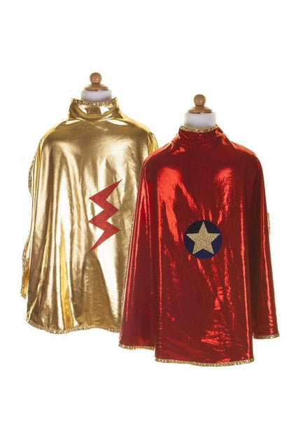 Wendecape rot-gold von Great Pretenders mit Umhang zum Wenden für Kinder Gr. 104/116